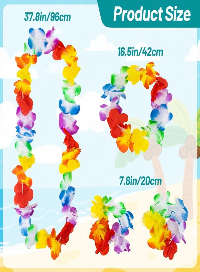 RAINFLOW Hawaiian Grass Skirts 30cm Hawaiian Hula Grass Skirt with Flower Costume Set for Dance Birthday Tropical Party Decorations Favors, Multicolor, 3 Sets - Image 3